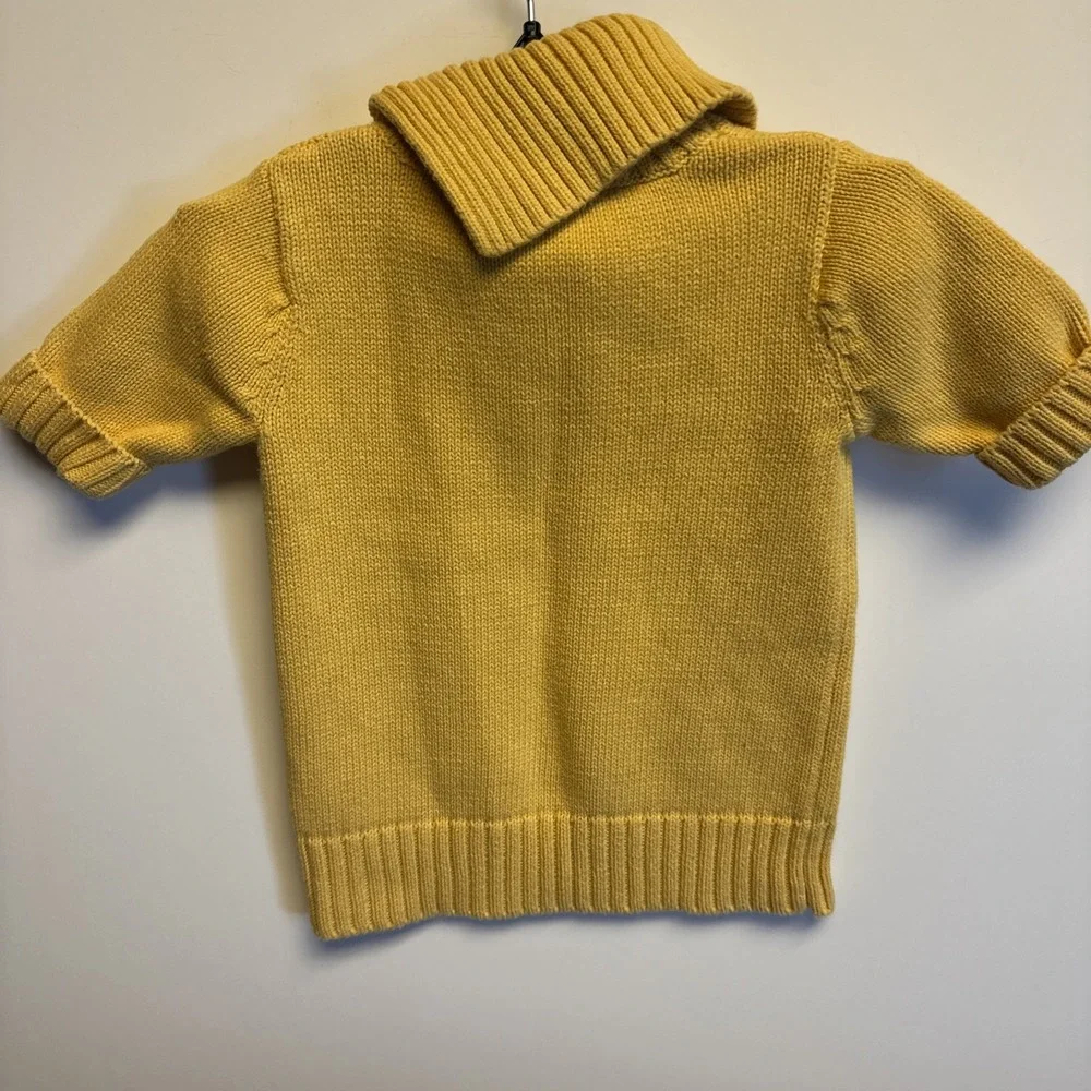 GYMBOREE‎ Girls Yellow Cable Knit Sweater w/Flower Buttons XS 3-4